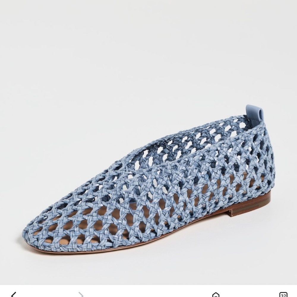 Mansur Gavriel Blue Woven Flats